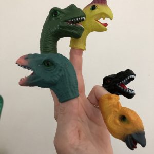 dinosaurus vingerpoppetje, vulling voor in een pinata