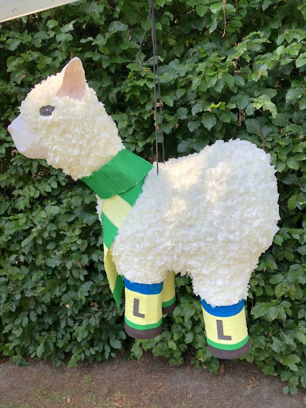 alpaca pinata, handgemaakt door Biba Pinata