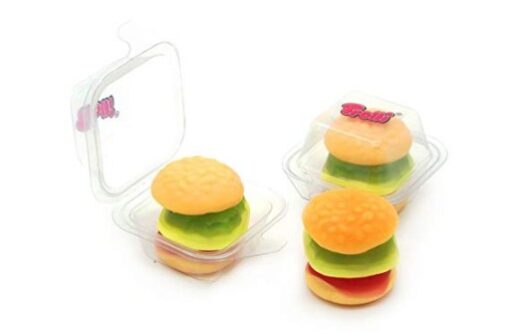 mini hamburger, snoepjes voor in een pinata