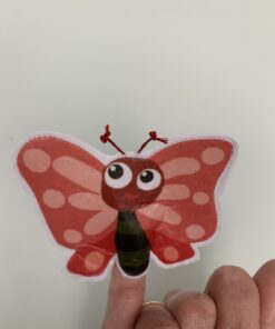 vlinder vingerpoppetjes, handgemaakt door Biba Pinata