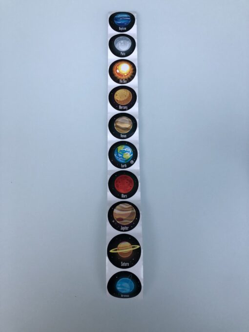 planeten stickertjes, vulcadeautje voor in een pinata