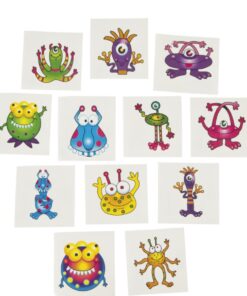 monster tattoo stickers, vulcadeautjes voor in een pinata