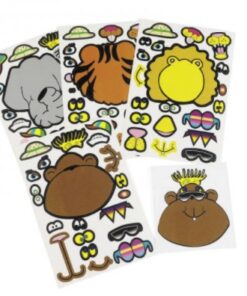 safari sticker, vulcadeautje voor in een pinata